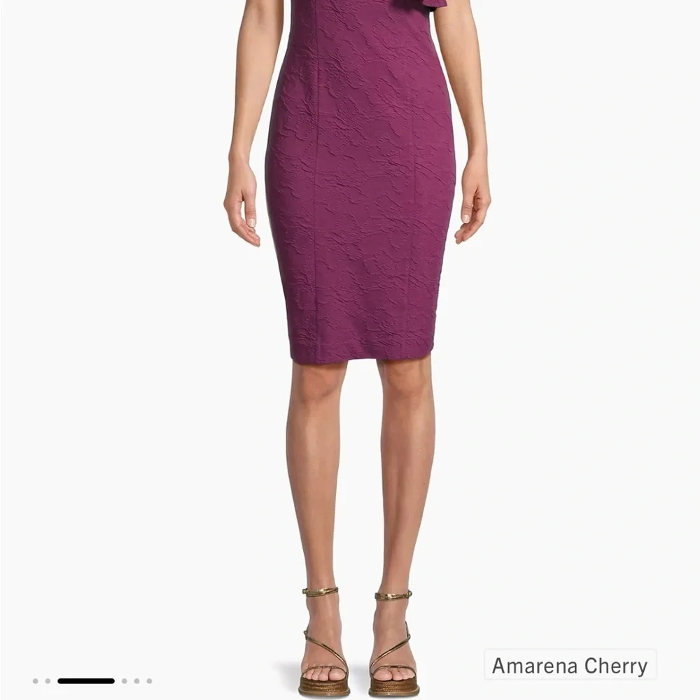 Lilly Pulitzer Bordeaux One-Shoulder Minidress in Amarena Cherry - Picture 3 of 13